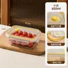 Fiambrera de Vidrio para Oficinistas y Estudiantes con Tapa, Contenedor de Alimentos Transparente Aislado, Apto para Microondas, Resistente a Altas Temperaturas, Apto para Congelador