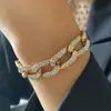 Joia Transfronteiriça Europeia e Americana Nicho Microcravejado Strass Corrente Cubana Colar para Clavícula Versátil Simples Punk Feminino