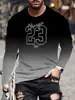 Camiseta de Manga Larga 2025 para Hombre Camiseta de Manga Larga con Estampado y Cuello Redondo Moderna Versátil Top Casual Ropa para Hombre