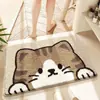 Alfombras absorbentes populares y adorables para baño, alfombras de dibujos animados para uso doméstico, adecuadas para baños, dormitorios y inodoros, con una textura de cachemira sintética