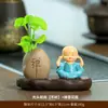 Vaso Hidropônico Monge Feliz Enfeites de Mesa Grama de Dinheiro de Cobre Água de Rosa Verde Recipientes para Cultivo Micro Paisagem para Sala de Estar