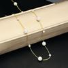 Collar de acero de titanio ajustable para mujer, cadena de perlas de imitación, pequeña cadena de clavícula fresca, cadena de cuello de acero inoxidable transfronterizo Europa y Estados Unidos