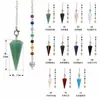 Joyería transfronteriza piedra preciosa de cristal natural péndulo espiritual de siete chakras religioso yoga cadena de siete colores colgante para equipaje y ropa