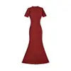 Ropa de Mujer al por Mayor Transfronteriza Vestido Bodycon de Punto Ajustado 2026 Verano Nuevo Estilo Europeo y Americano Color Sólido Cuello en V Vestido Largo