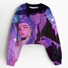 Sudadera Corta Demon Slayer Huntrix K-Pop Sudadera Infantil Sudadera de Manga Larga para Niñas Chaqueta de Moda