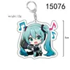 Accesorios de llavero de Hatsune Miku acrílico de pie patrulla de marca canción espejo Colgante de campana adornos de anime