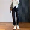 Calça Jeans Harlan de Cintura Alta com Contraste para Corpo em Formato de Pera Feminina Verão Novo Tamanho Grande Menina Plus Size Aparência Slim Stretch Cropped Torre
