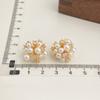 Pendientes de flores tridimensionales retro franceses para mujer, de alta gama, con circonitas de estilo industrial pesado, elegantes y de lujo, con un toque distintivo de nicho.