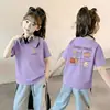 Camiseta de Algodón Puro para Niñas 2026 Nueva Elegante de Manga Corta Ropa de Verano para Bebés Manga Media Ropa Casual Delgada