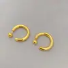 Pendientes Grandes en Forma de C Estilo Ins Coreano y Japonés Huecos Chapados en Cobre Oro Real Aguja de Plata 925 Aro Pendientes de Lujo Ligero de Moda