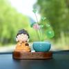 Adornos de coche con la combinación del pequeño Buda bendito, resina, pequeño Buda Guanyin, bonita y creativa decoración para la consola central del coche