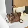 2026 Nuevo Bolso de Punto a Cuadros de un Solo Hombro para Mujer Bolso Cruzado de Gran Capacidad Bolso Retro Madre-Hijo Bolso Cubo para Viajes y Trabajo