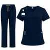 Uniforme de Trabajo para Doctor y Enfermera de Nuevo Modelo para Amazon Transfronterizo, Bata Quirúrgica con Múltiples Bolsillos, Poliéster de Secado Rápido, Juego de Uniformes Médicos