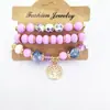 Pulseras Personalizadas de 3 Capas, Pulseras Elásticas de Cuentas de Vidrio Multicapa, Pulseras Coloridas de Sensación Fresca, Cuentas de Cerámica, Joyería Clásica para la Mano