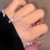 Pulseira de Dedo Cruzada Moda Zircônio Aço Inoxidável Feminina Simples Personalidade Acessórios Joias Pulseira Pulseira