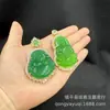 Pendente Jade Verde Imperial com Calcedônia Guanyin de Fornecimento ao Vivo Colar Guanyin de Calcedônia Verde Luxuoso Incrustado Dropshipping