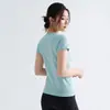 Top deportivo de manga corta para mujer, ajustado, hermoso, de secado rápido, para yoga, ceñido, adelgazante, ropa profesional para fitness, conjunto de verano para correr