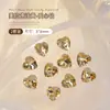 Celebridad en línea popular otoño e invierno Maillard K9 Marrón amarillo corazón torcido con forma de corazón punta inferior diamante uña zirconita decoraciones para uñas