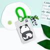 Lindo tarjetero de dibujos animados de panda pequeño, funda protectora para gafete de tarjeta escolar de estudiante, en stock, deslizante, repujado, tarjetero para tarjeta de autobús, comercio exterior