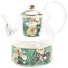 Juego de Té de la Tarde Inglés juego Tetera de Flores Calentador con Velas Juego de Té de la Tarde Francés Tetera de Frutas Taza de Té de Flores juego