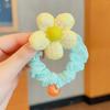 Diadema coreana con lentejuelas y flores para niña pequeña, banda para el pelo con forma de bola, tocado de cola de caballo de alta elasticidad