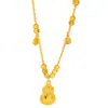 Puzuo Color Fuerte que Conserva 24K Oro Brillante Brillante Paz y Alegría Hielo Triturado Calabaza Collar Nuevo Chinoiserie Fulu Cadena para Clavícula