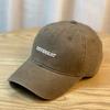 Boné de Baseball de Alta Qualidade para Primavera e Outono Novo Bordado com Letra Masculino Vintage Lavado Feminino Versátil Estilo Coreano Tendência