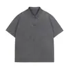 Camisa Polo Vintage Lavada de Manga Corta Pesada de Fábrica Original, Camiseta Oversize Estilo Retro de Algodón Puro para Hombre