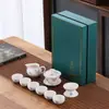 Juego de Té Portátil para Viaje Tetera Ding Kiln Gaiwan Taza de Té Bandeja de Té Taza Rápida Logo de Empresa Regalo Souvenir Juego de Té