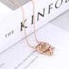 Buena Suerte y Bendición Candado Ruyi Acero Titanio Chapado Oro 18K Collar Cadena Clavícula para Mujer Estilo Étnico Nube Auspiciosa Colgante Exquisito