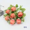 Buquê de Rosas Pérolas com 7 Cabeças e Miolo, Cachos de Rosas para Arranjo de Cena de Casamento, Arranjo de Flores para Casa, Loja, Decoração de Sala de Estar