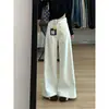 Calça jeans feminina de fleece forrado, azul claro, cintura alta, modelagem que afina, plus size, versátil, solta, comprimento total, perna reta larga