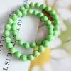 Pulsera de Piedra Ojo de Gato de 8 mm con Diseño Bicolor Graduado Transparente Hielo, Pulsera de Piedra Shoushan con Cuentas de Vidrio, Joyería Suave que se Envuelve Alrededor del Dedo