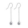 Aretes de Borla Plata Esterlina S925 Largos Simples Brillantes Redondos de Perlas para Mujer Elegantes de Alta Gama Venta al por Mayor