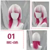 Peruca Feminina de comprimento médio, cabelo longo ondulado, estilo BOBO, franja na testa, corte princesa branco, cobertura total da cabeça, para Bar, boate, festa, performance