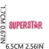 Linda Chica Ropa Rosa Pegatinas de Tela Bordadas Parches para Chaqueta Bolsa Fresa Estrella de Cinco Puntas Vestido Pegatinas de Parche Parche Bordado