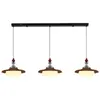 Lámpara Colgante Vintage Estilo Francés para Restaurante, Estilo Retro Wabi-Sabi, Sensación de Alta Gama, Lámpara Colgante Larga de Tres Cabezas de Madera Maciza para Mesa de Comedor y Barra de Bar, Lámpara Colgante para Protección Ocular