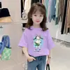 Camiseta de Manga Corta para Niñas, Corte Holgado, Algodón Puro, Nueva Colección Verano 2026, Camiseta Básica Versátil Casual, Top de Moda