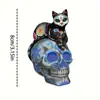 Artesanato de Acrílico Mais Vendido Transfronteiriço Plano para Crânio Gato Pingente de Espelho Retrovisor de Carro Pingente Decoração de Festa