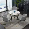 Juego de Mesa y Sillas de Recepción y Negociación de Lujo Ligero para Apartamentos Pequeños, Mesa de Comedor para Tiendas de Té de Leche, Cafeterías y Juego de Mesa Redonda Pequeña para Balcón