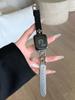 Pulseira Jeans Cro-Core Blocos de Cor Preto e Prata de Linha Única Adequada para Apple Watch iWatch 12ª Geração 11/10