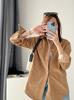 24 Otoño e Invierno Nuevo Retro de Alta Calidad Pana de Algodón Puro Gruesa Camisa de Solapa de Manga Larga para Mujer