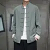 Otoño 2026 Estilo Chino para Hombre Algodón Lino Retro Botón de Rana Chaqueta Traje Tang Tendencia China Cuello Alto Ropa Exterior Casual