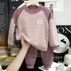 Conjunto de Roupa Íntima Infantil Outono Inverno Novo Roupa Térmica de Fleece para Meninos Blusa de Outono Calças de Outono Roupas para Meninas Pijama Quente para Bebê Roupas Infantis
