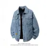 Chaqueta de Mezclilla Nueva para Hombre 2026, Marca Trendy Ins de Otoño, Corte Holgado Versátil, Talla Grande, Abrigo de Trabajo con Múltiples Bolsillos