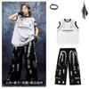 Ropa Moderna para Niños de Street Dance Hip-Hop para Niños Traje Plateado de Manga Corta para Actuaciones Callejeras Ropa Moderna para Pasarela de Niñas Hip Hop