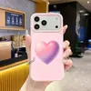 Funda de Teléfono para Niñas con Diseño Simple de Corazón en Gradiente Soñador, Funda de Silicona Líquida de Alta Calidad, Alto Valor, Resistente a Golpes, Manchas y Amigable con la Piel