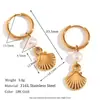 Moda Europea y Americana Nicho Retro Caliente Juego de Pendientes Acero Inoxidable Chapado en Oro de 18K Concha de Perla de Agua Dulce Collar para Mujer