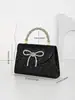 Bolso de Noche Transfronterizo de Nuevo Estilo con Lazo de Pedrería y Lentejuelas, Bolso de Mano de Nicho, Bolso Cruzado con Cadena Moderno y Versátil