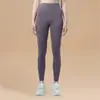Mallas de Fitness para Correr Levanta Glúteos de Cintura Alta Control de Abdomen Elásticas Deportivas Ajustadas Pantalones de Yoga Gris-Morado para Mujer